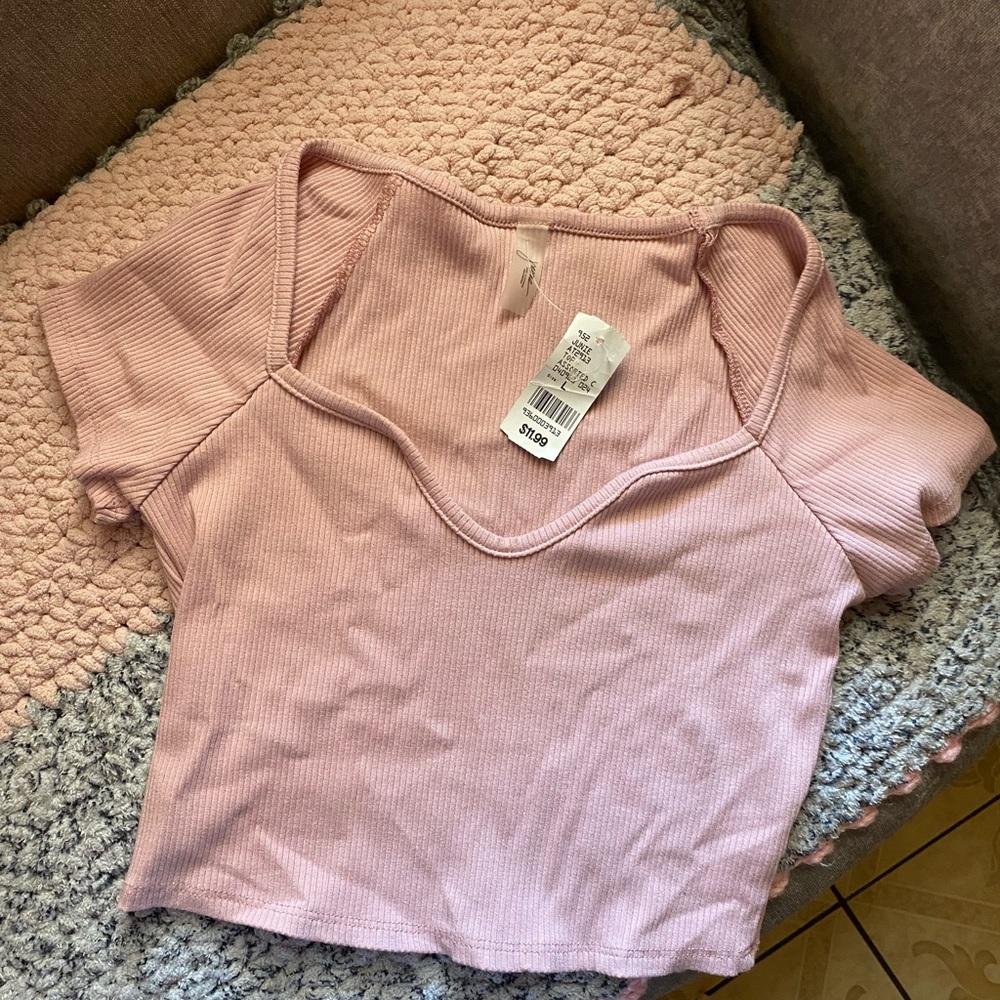 cropped fashion q shirt rose pink blush